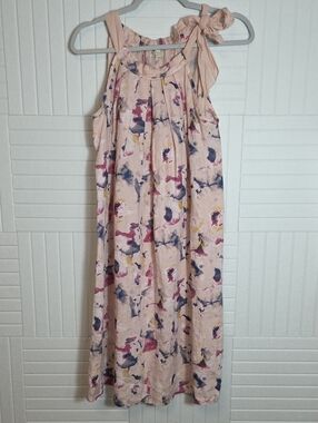 Bellambra Italian 100% Linen Pink Tie Shoulder Dress Size S